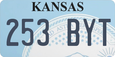 KS license plate 253BYT