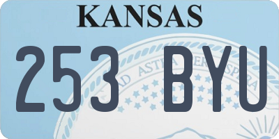 KS license plate 253BYU