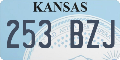 KS license plate 253BZJ