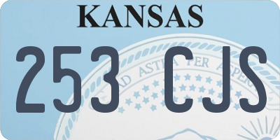 KS license plate 253CJS