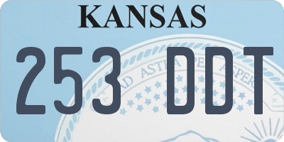 KS license plate 253DDT