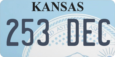 KS license plate 253DEC