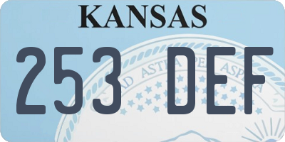 KS license plate 253DEF