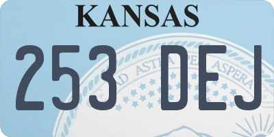 KS license plate 253DEJ