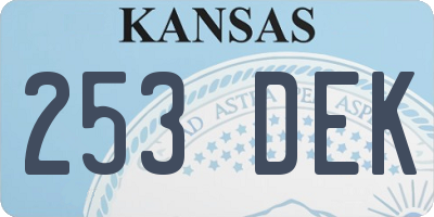 KS license plate 253DEK