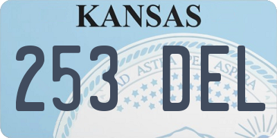 KS license plate 253DEL