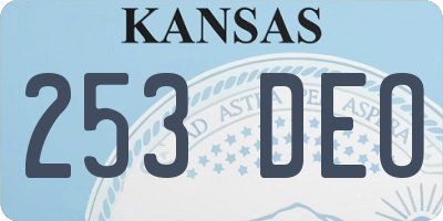 KS license plate 253DEO