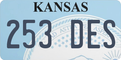 KS license plate 253DES