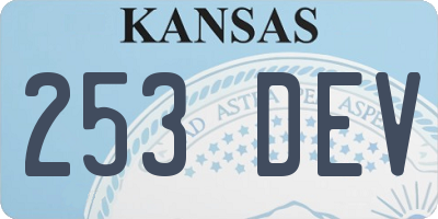 KS license plate 253DEV