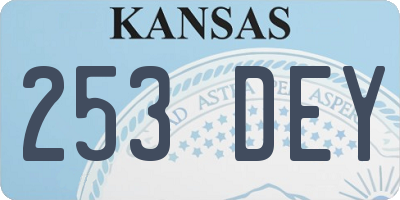 KS license plate 253DEY
