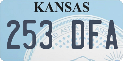 KS license plate 253DFA