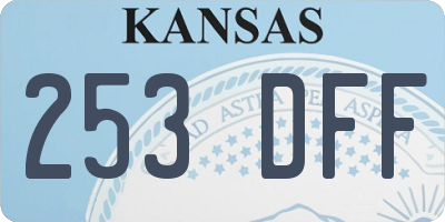 KS license plate 253DFF