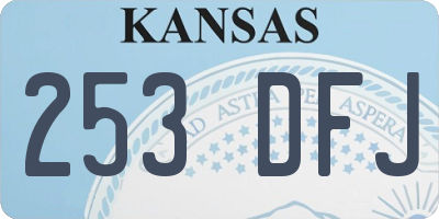 KS license plate 253DFJ