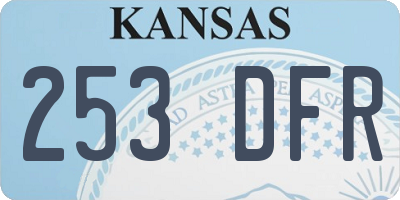 KS license plate 253DFR