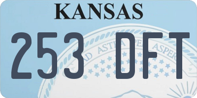KS license plate 253DFT