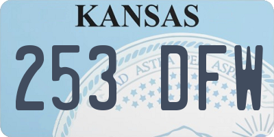 KS license plate 253DFW