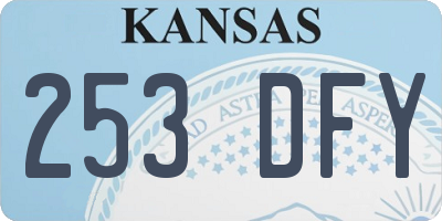 KS license plate 253DFY