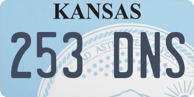 KS license plate 253DNS