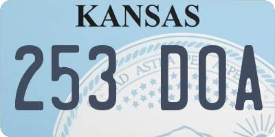 KS license plate 253DOA