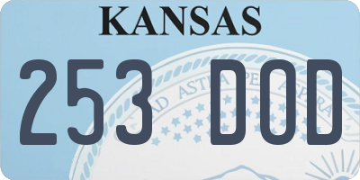 KS license plate 253DOD
