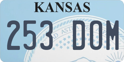 KS license plate 253DOM