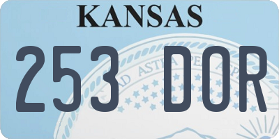 KS license plate 253DOR