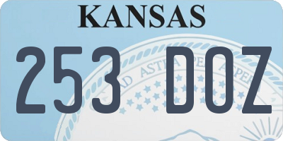 KS license plate 253DOZ