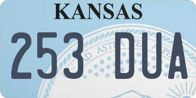 KS license plate 253DUA