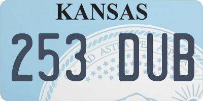 KS license plate 253DUB