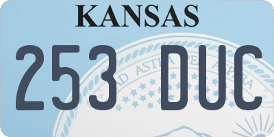 KS license plate 253DUC