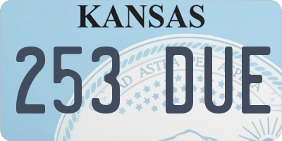 KS license plate 253DUE