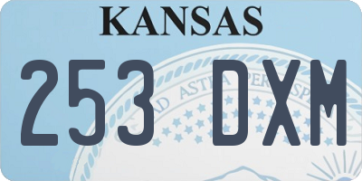 KS license plate 253DXM