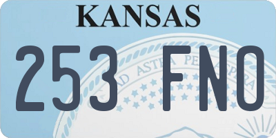 KS license plate 253FNO