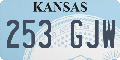 KS license plate 253GJW