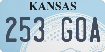 KS license plate 253GOA