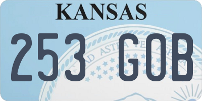 KS license plate 253GOB