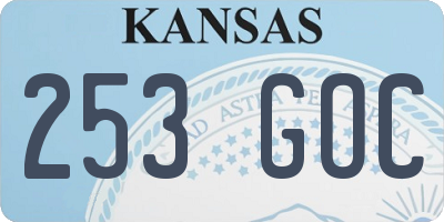 KS license plate 253GOC