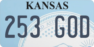 KS license plate 253GOD