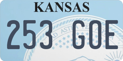 KS license plate 253GOE