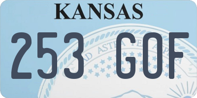 KS license plate 253GOF