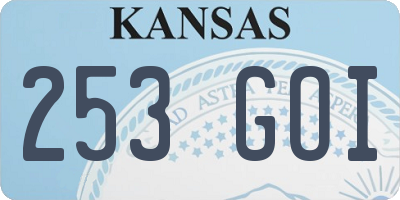 KS license plate 253GOI