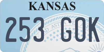 KS license plate 253GOK