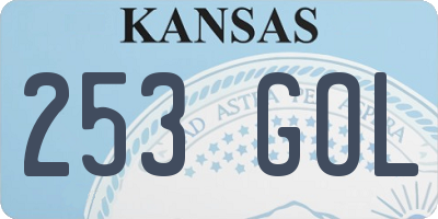 KS license plate 253GOL