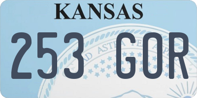 KS license plate 253GOR