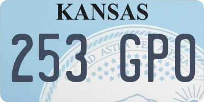 KS license plate 253GPO
