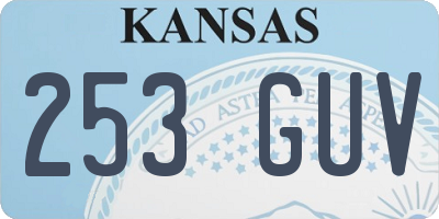 KS license plate 253GUV