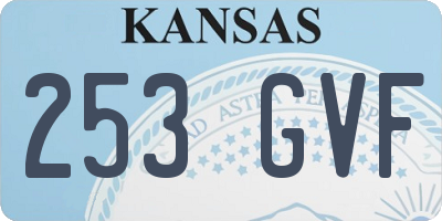 KS license plate 253GVF