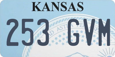 KS license plate 253GVM