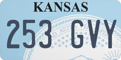 KS license plate 253GVY