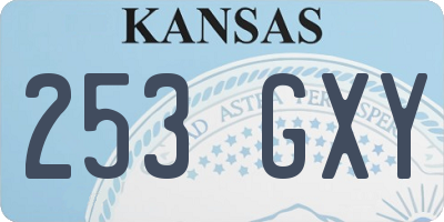 KS license plate 253GXY
